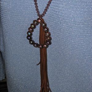 Boho Chic Beaded &Tasseled Necklace/Earrings Set